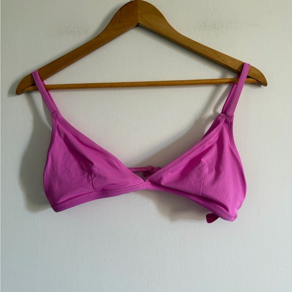 SKIMS Neon Orchid Pink Swim Adjustable Triangle Bikini Top size Large EUC - Picture 5 of 9